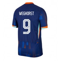Camisa de Futebol Holanda Wout Weghorst #9 Equipamento Secundário Europeu 2024 Manga Curta